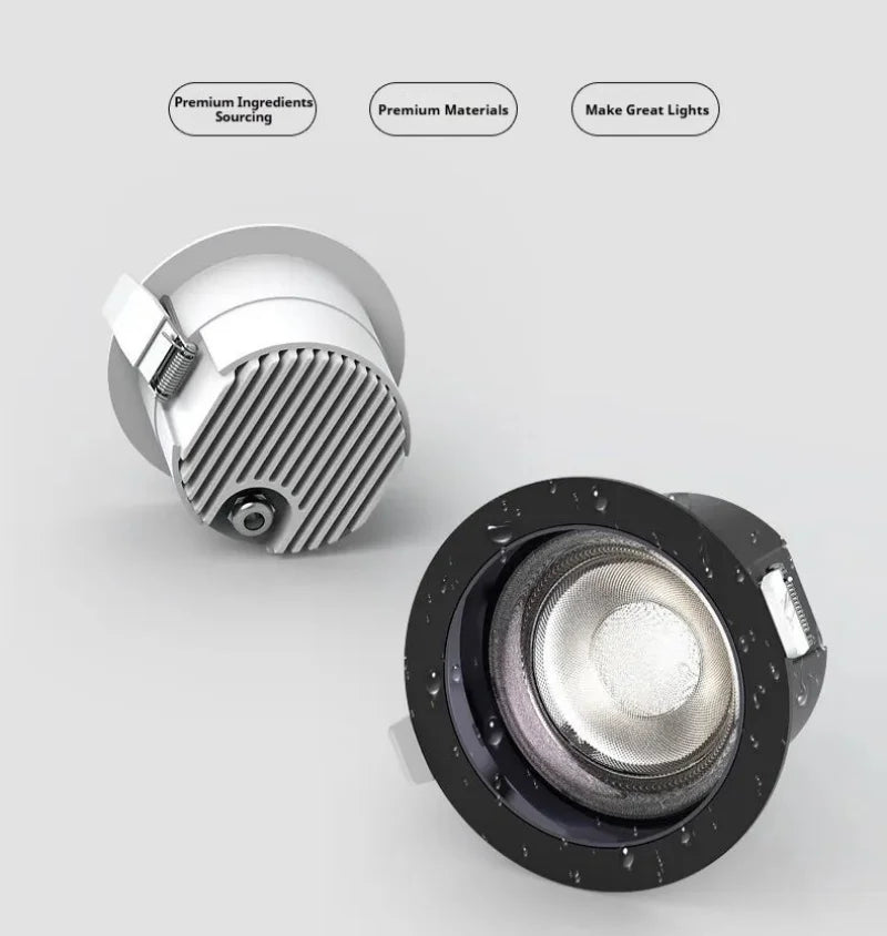IP68 Waterproof LED Downlight Embedded 7W 9W 12W 15W 18W 24W LED Ceiling Light For Kitchen Washbasin Bathroom Recessed Spotlight