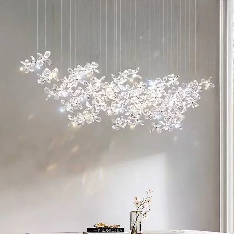 French Dining Room Crystal Led Pendant Lights Modern Luxury Bar Hanging Lamp Home Decor Led Suspend Light Led Luminarias