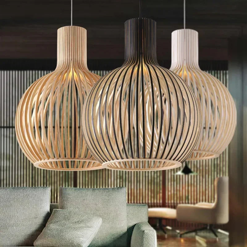 Holland Designer VIP Country Style Foscarini Wood Cage Chandeliers Light Black Bamboo Lamp Lighting Fixtures Drop Shipping