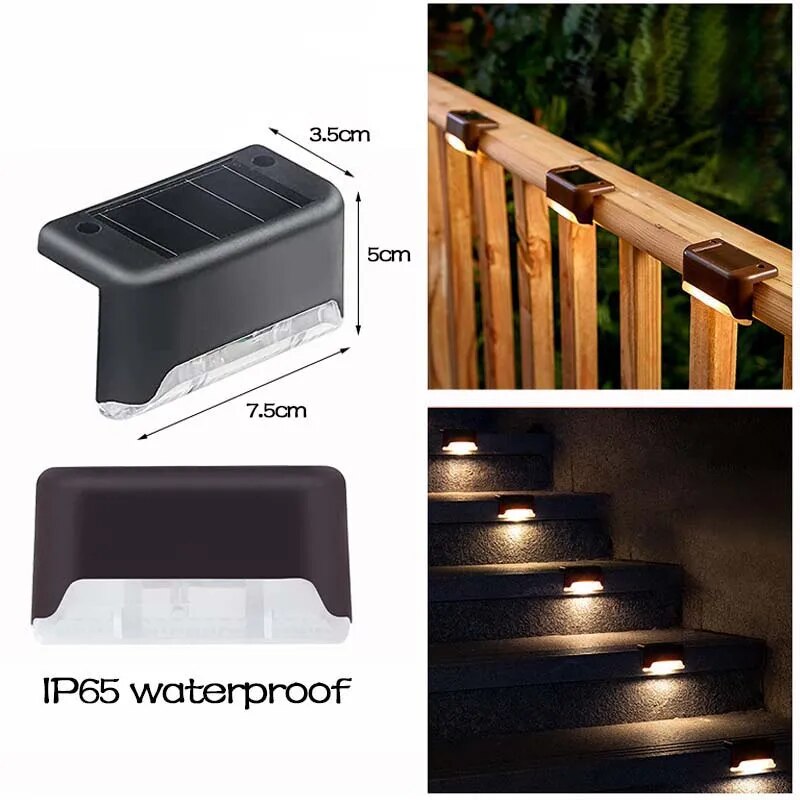 Stair LED Solar Lamp IP65 Waterproof Outdoor Garden Light Pathway Yard Patio Steps Fence Lamps Garden Decor Solar Light Outdoors