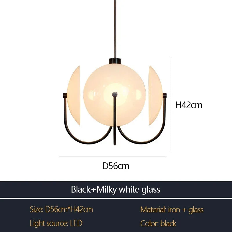 2026 Postmodern Minimalist Chandelier Luxury Glass LED Pendant Lamp For Living Dining Room Bedside Bedroom Light Suspension Lumi