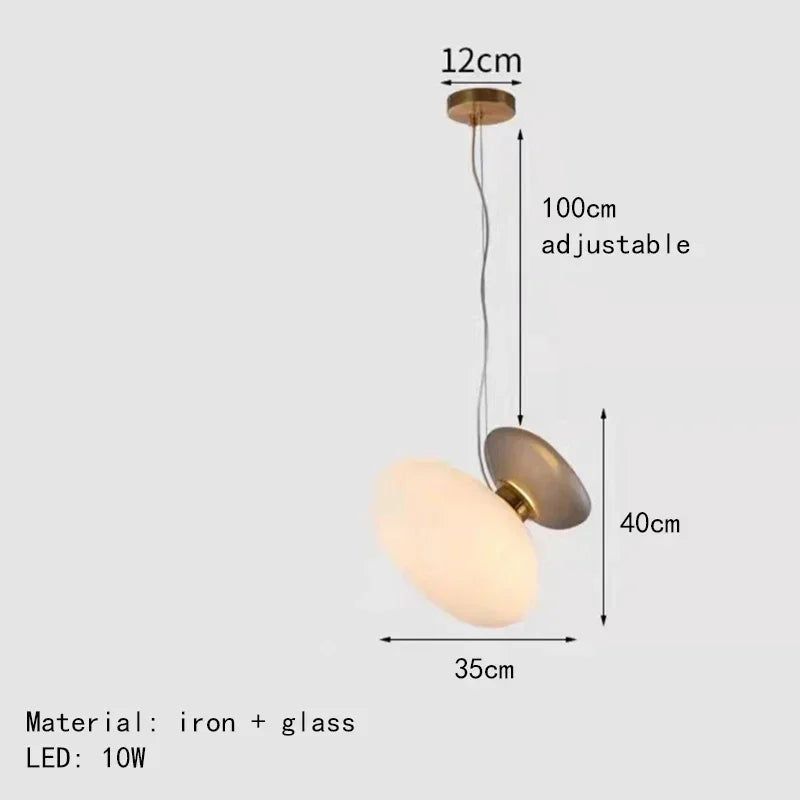 Nordic Creative Cobblestone Glass LED Pendant Chandelier for Restaurant Kitchen Bedroom Bedside Hotel Indoor Decor Lighting 2026