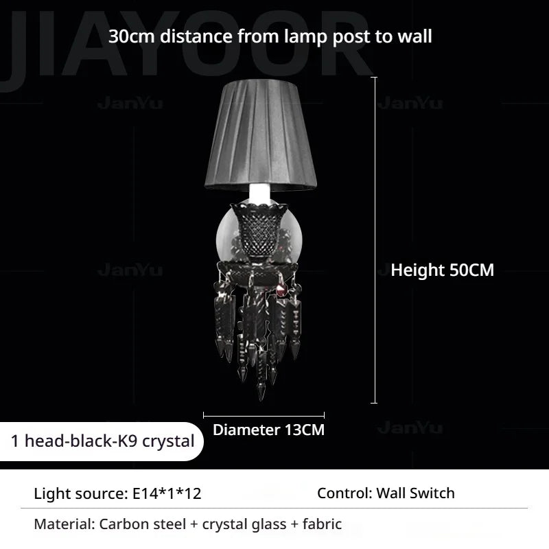 Luxury Crystal LED Wall Lamp - Modern Sconce Light Fixture for Villa Living Room Background, Bedroom Bedside & Home Decor