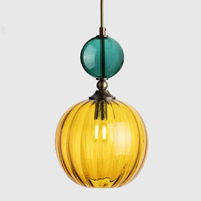 Modern stained glass chandelier Restaurant bar bedside creative bedroom personality model room Pendant lamp home decor Light