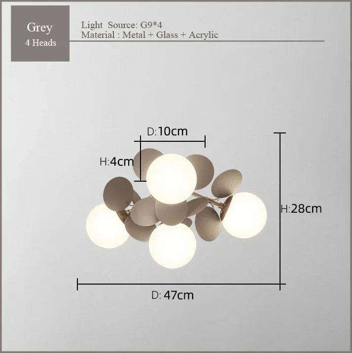 Modern Full Spectrum Ceiling Light - Colorful Bubble Lamp for Living Room