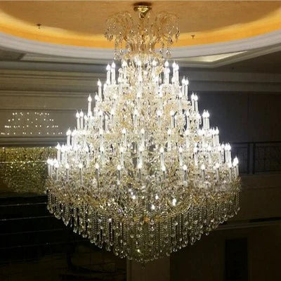 Luxury Large Crystal Chandelier - Modern Led Candle Chandelier For Hotel Lobby Villa Living Room & Entryway Lighting