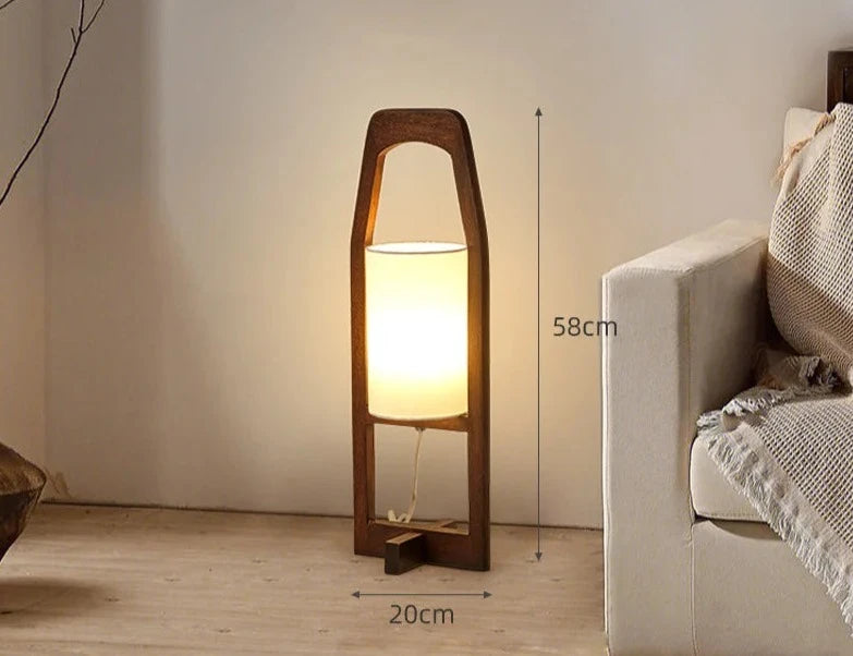 Retro Solid Wood Floor Lamp Simple Creative Lighting Fixtures Living Room Homestay Bedroom Study Vertical Floor Lamp