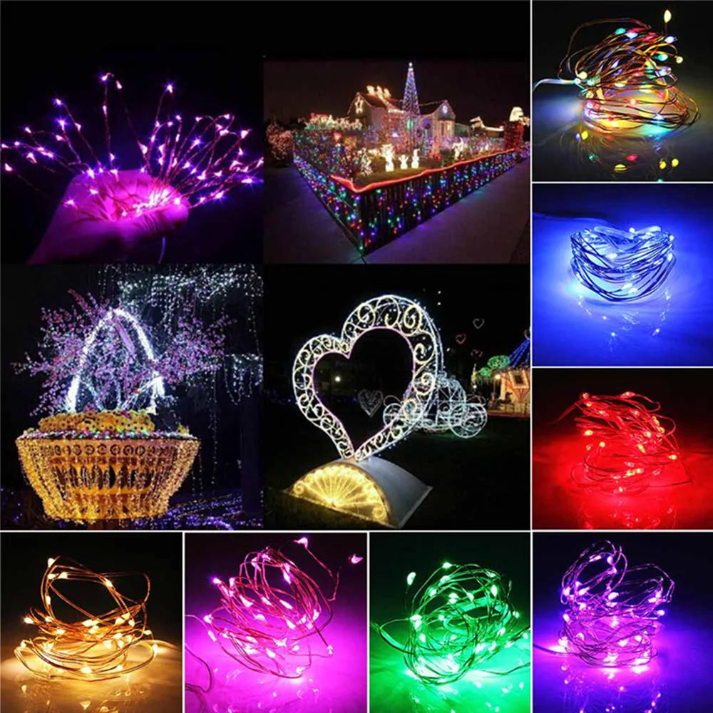 USB LED String Lights Copper Silver Wire - 10M 20M 30M Waterproof Fairy Lights