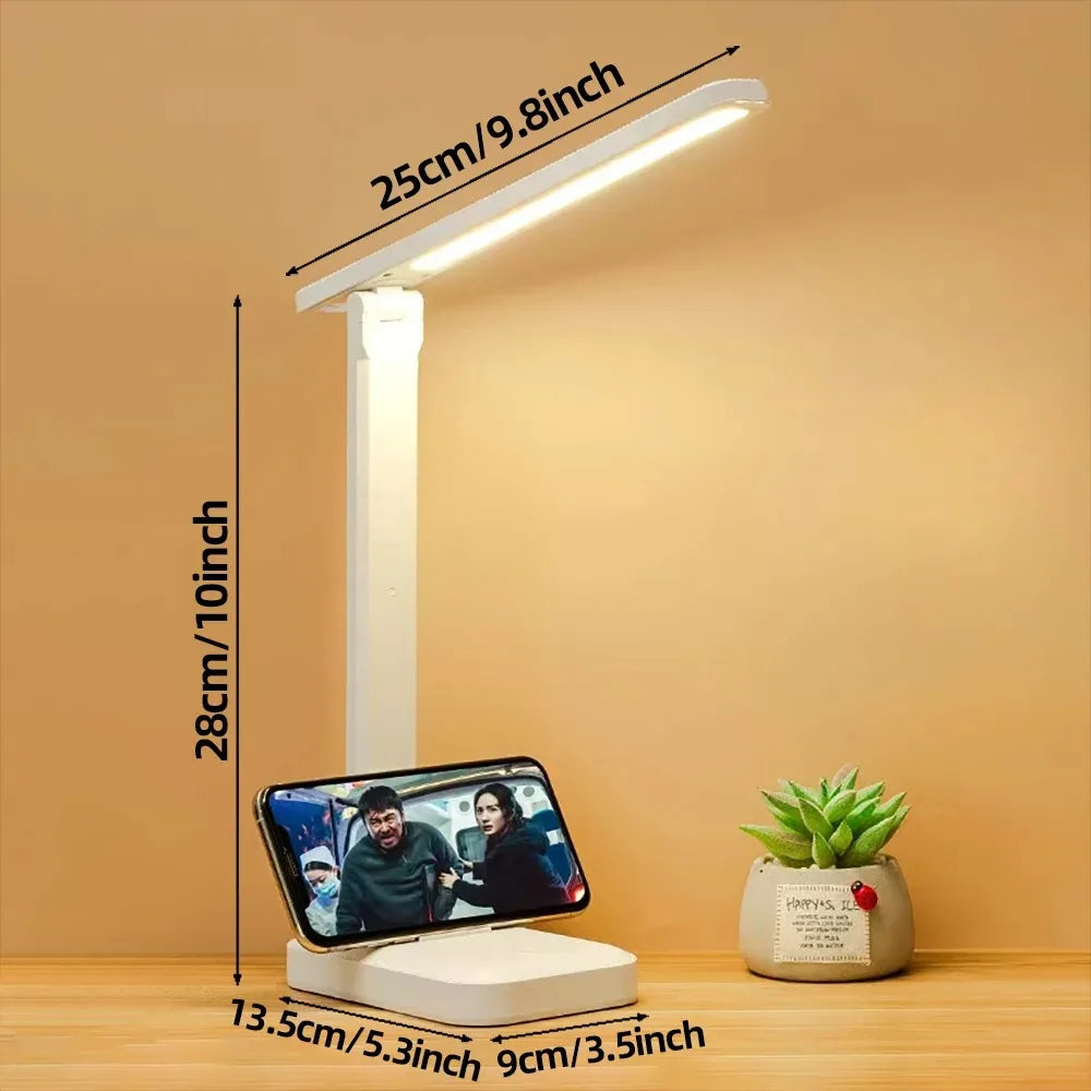 LED Desk Lamp USB Rechargeable Table Lamp 3 Levels Dimmable Touch Desk Lighting Eye Protection Foldable For Bedroom Desk Light