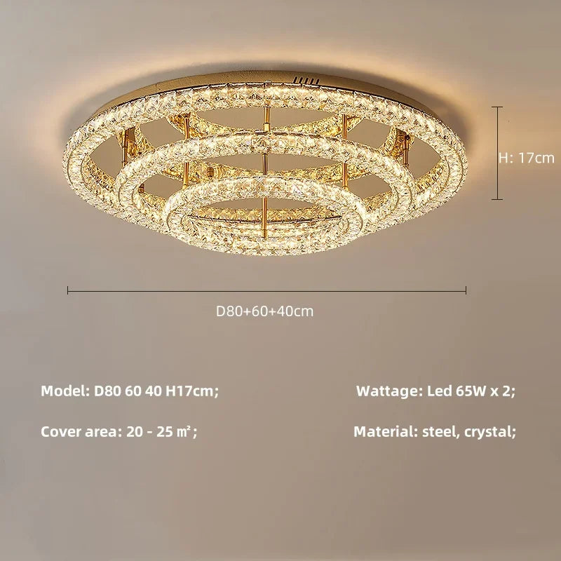 Luxuy gold LED Ceiling lamp modern crystals round ceiling chandelier for living room hotel hall bedroom restaurant lighting
