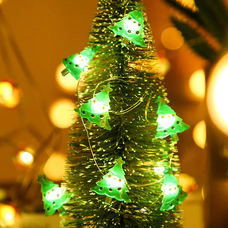 Santa Claus 2M 20LED String Lights Home Christmas Decoration Christmas Tree Ornaments 2022 Navidad Children Gifts New Year 2023