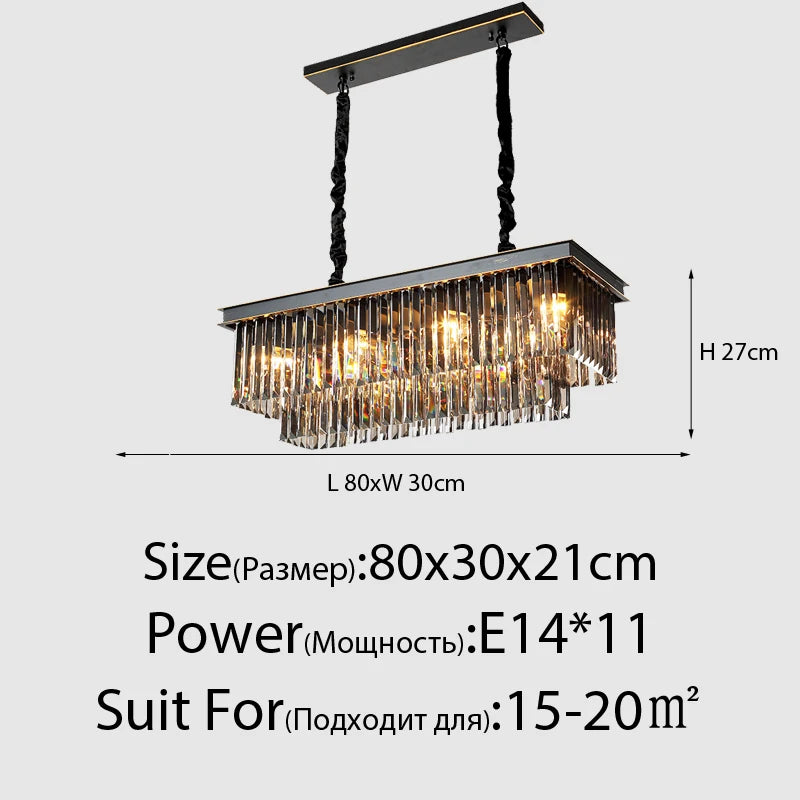 New Modern LED Crystal Chandelier American Living Dining Room Villa Hanging Light Bedroom Ceiling Pendant Lamp Home Decor Lustre