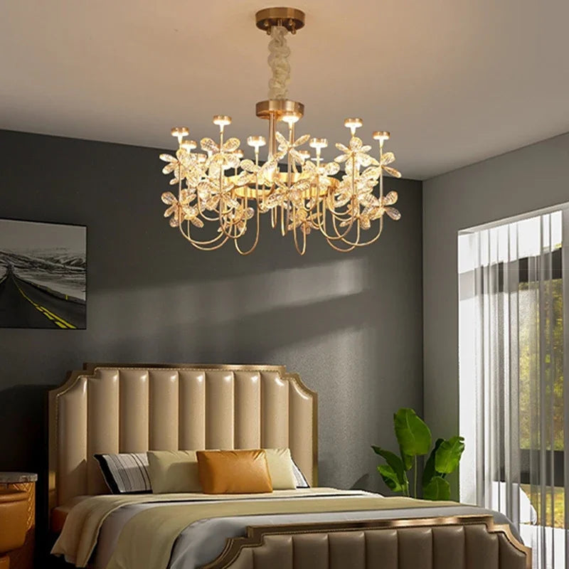 Luxury Crystal Butterfly Chandeliers 2024 New Modern LED Dimmable Lustres Pendant Lamps Home Decor Suspension Luminaire Lampen
