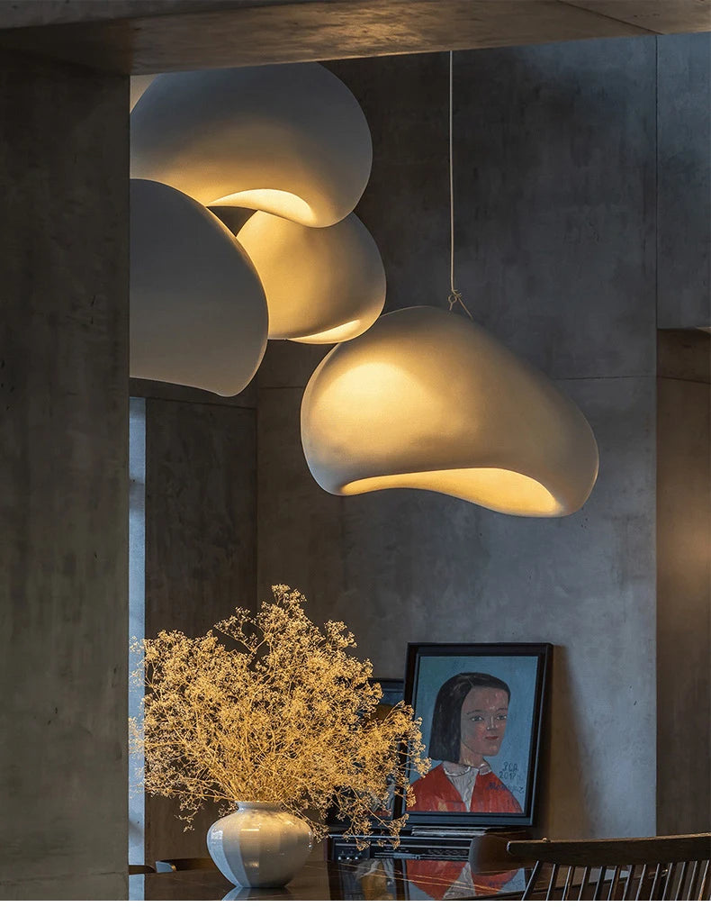 Nordic Wabi Sabi Pendant Lamps Dining Room Lighting Modern Living Room Bedroom LED Ceiling Chandelier Loft Lustre Hanging Lights