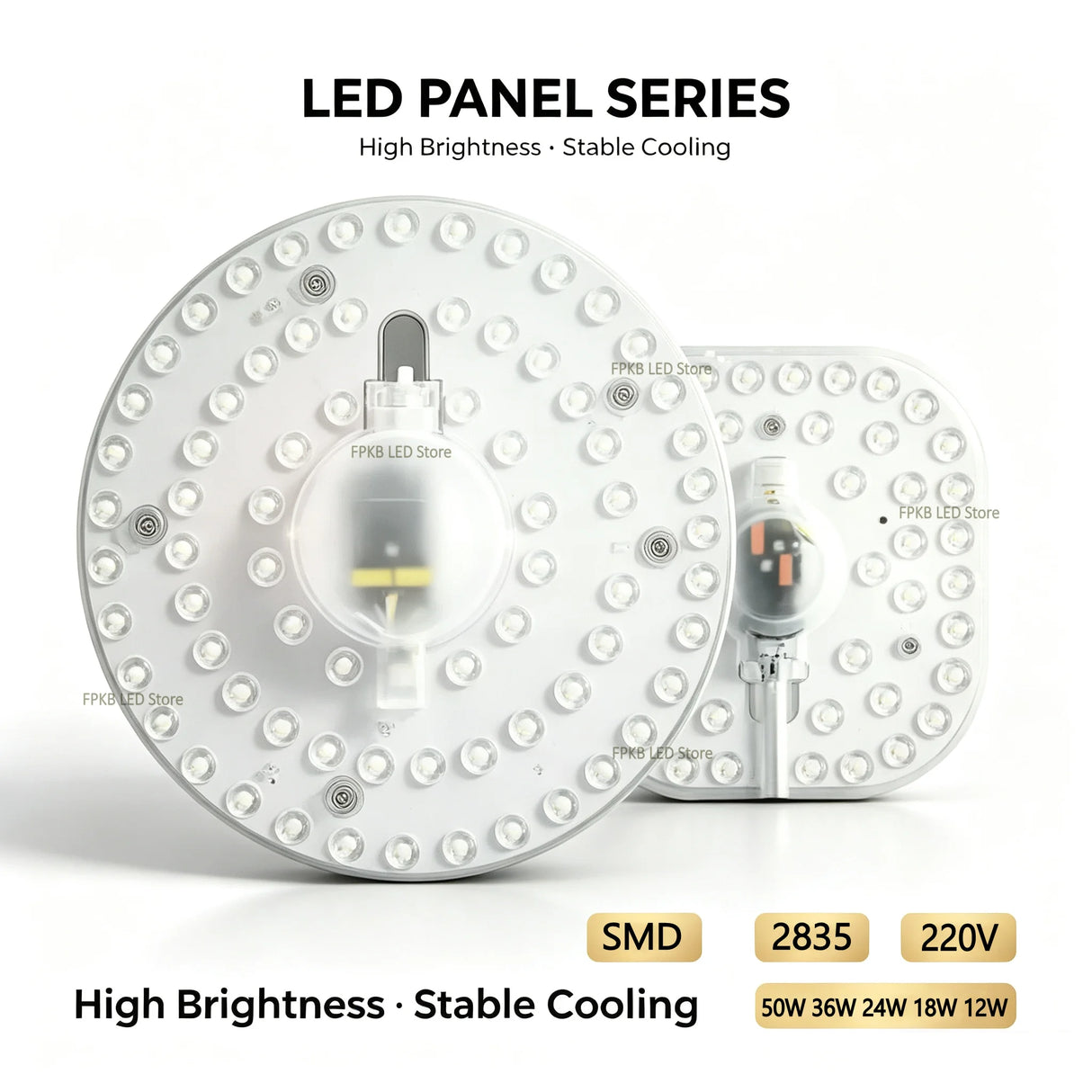 AC 220V–240V LED Ceiling Light Board Replacement (12W–50W) - Circular SMD LED PCB Module Plate for Round Lamp Repairs