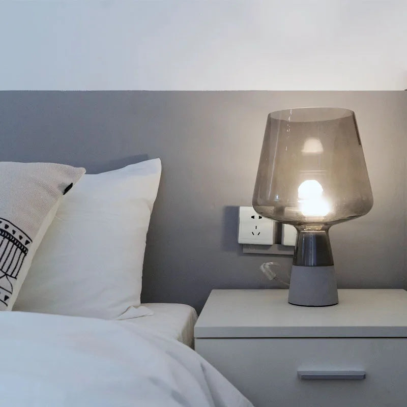 Table Lamp Modern Cement Table lights For Bedroom Living Room Bedside Decors Industrial Glass Desk Lamp
