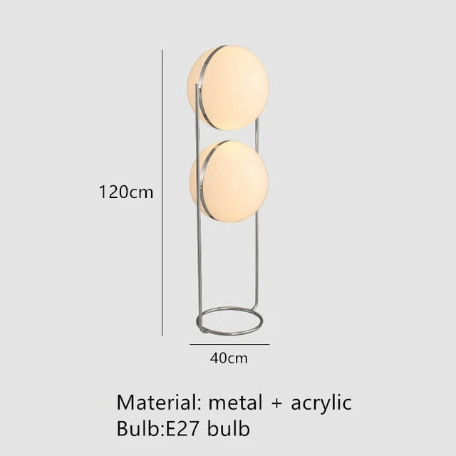 Floor Lamp Simple Design Led Chrome Metal White Acrylic Ball Light Living Room Hotel Room Home Home Decoration Lamp