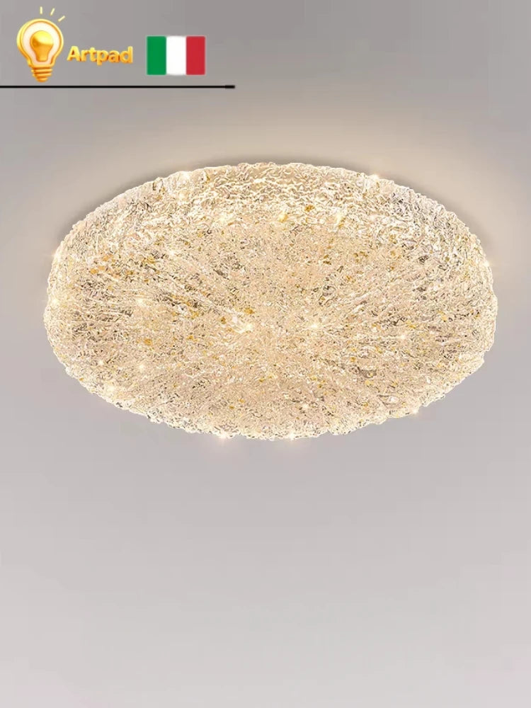 Minimalist Resin Ceiling Light Gold Luxury Led for Bedroom Living Room Decor 40cm 50cm 60cm Round Ceiling Lamp