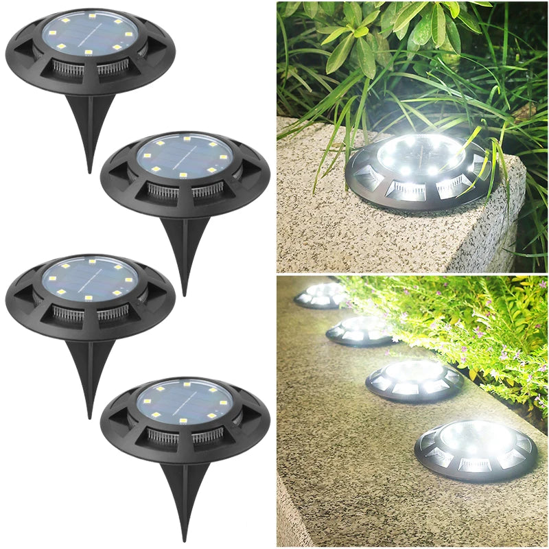 Weatherproof Solar In-Ground Lights - Automatic Smart Sensor LED Garden Lamp