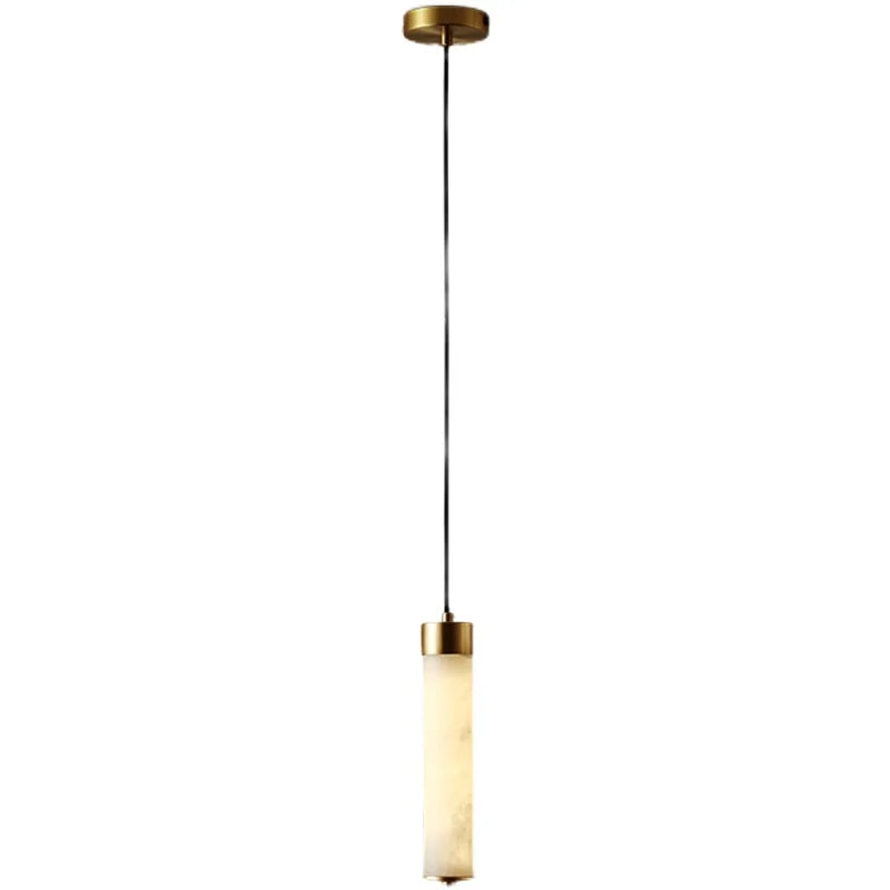 Natural Marble & Brass LED Pendant Light - Luxury Nordic Bedside Hanglamp