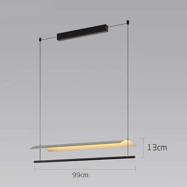 Modern WabiSabi Pendant Light Minimalist Long Strip Hanging Lamp Eave Acrylic Chandelier For Dining Living Room Office Kitchen