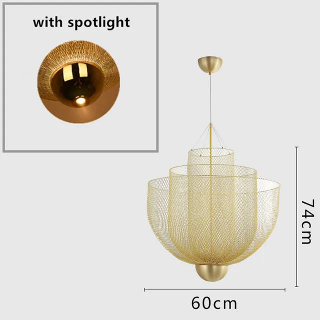 Artpad Modern Moooi Metal Grid Ceiling Chandelier Designer Chrome Meshmatic Dining Table Restaurant Led Large Hanging Lamps