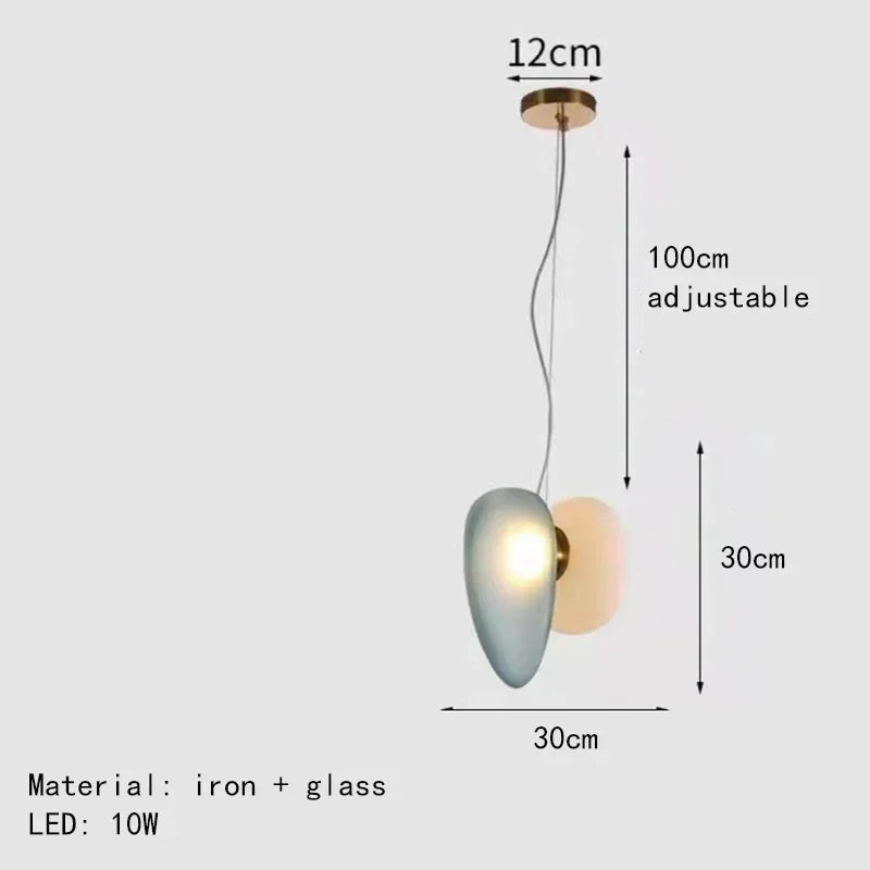Nordic Creative Cobblestone Glass LED Pendant Chandelier for Restaurant Kitchen Bedroom Bedside Hotel Indoor Decor Lighting 2026