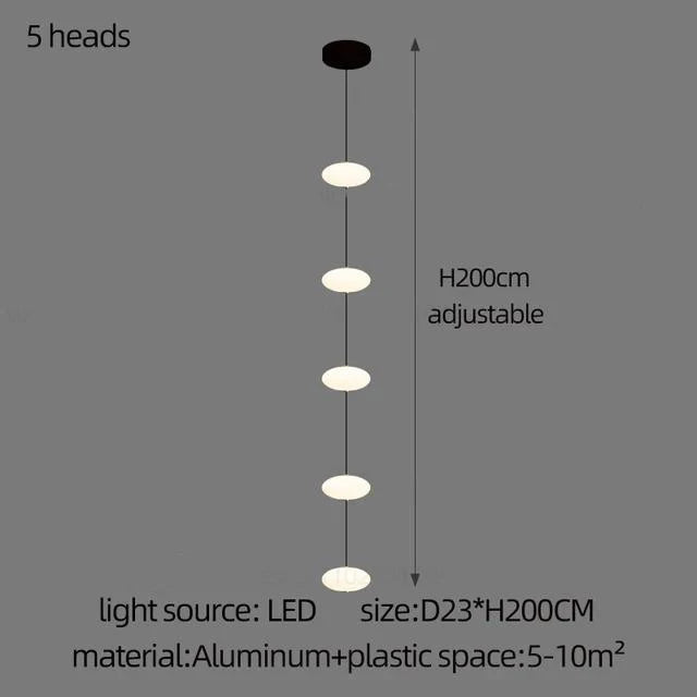 Modern Led staircase chandelier living room hanging light designer Villa duplex building oval string attic pendant lighting