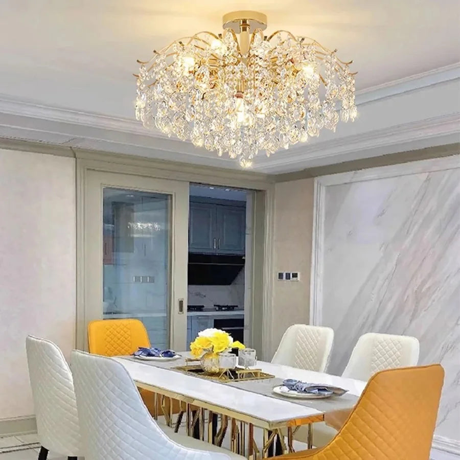 French Ceiling Lamps Luxury Crystal Pendant Light for The Living Room LED Interior Luster Home Decoration Hanging Light