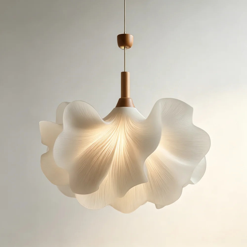 Acrylic Petal Pendant Light Retro Japanese Style Creative Romantic Restaurant Light Antique Simple Pendant Lamp For Living Room