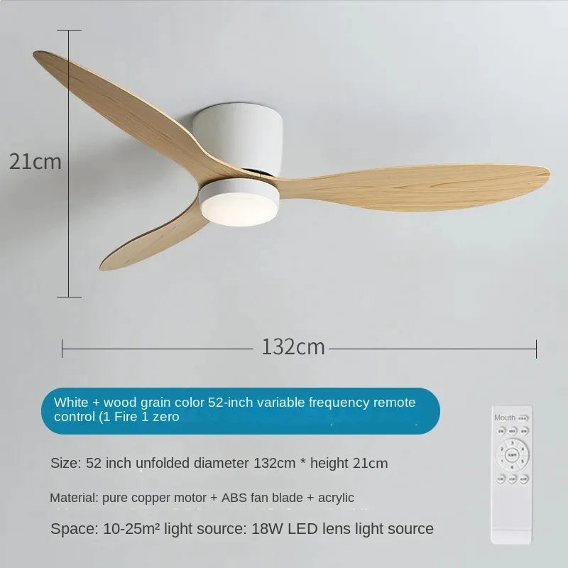 Ceiling Mounted Fan Light Intelligent Ceiling FanLamp Bedroom Restaurant Household Lowfioor Electric Fan CeilingLamp Nordic Style