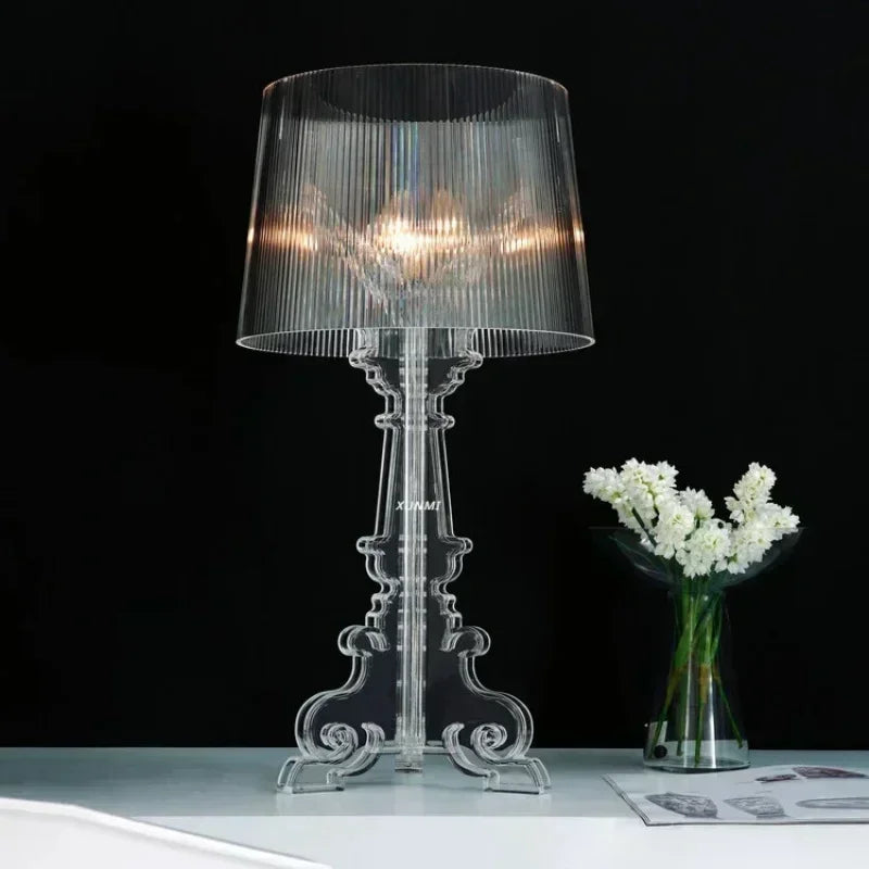 Nordic Designer Transparent White Baroque Ghost Table Lamp Bedside Sofa Lighting Decoration LED Ambient Light
