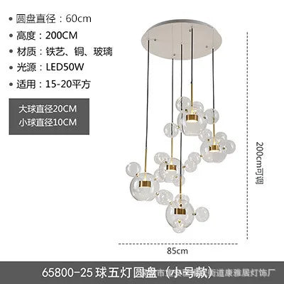 Nordic Mickey Chandelier Bubble Ball Led Pendant Lights Creative Personality Restaurant Kitchen Glass Ball Bar Indoor Lighting