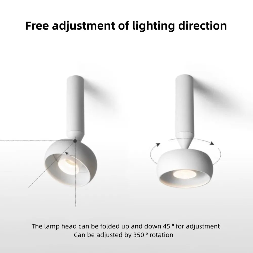 Surface mounted spotlights, living room without main light, circular wall washing, painting, spotlight, foyer, aisle AC: 220-240
