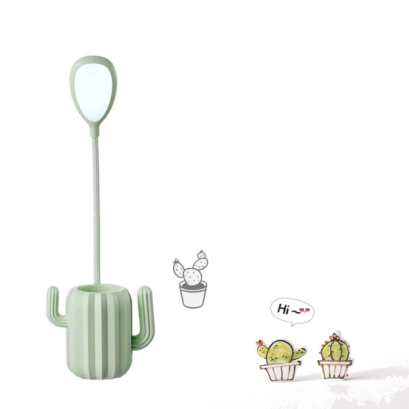 Student lamp Cactus pen holder desk lamp reading eye protection storage table lamp LED charging table lamp gift