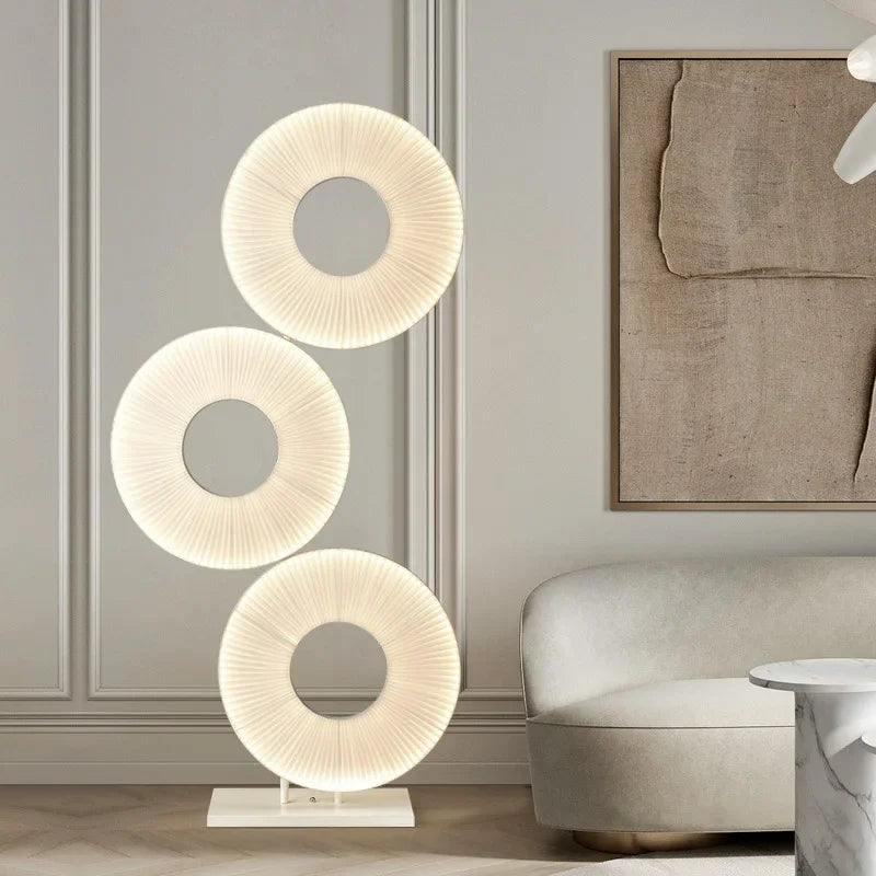 Modern Fabric Pendant Light Designer Iris Pendant Lights for Living Room Hotel Lobby Restaurant Decor LED White Round Chandelier