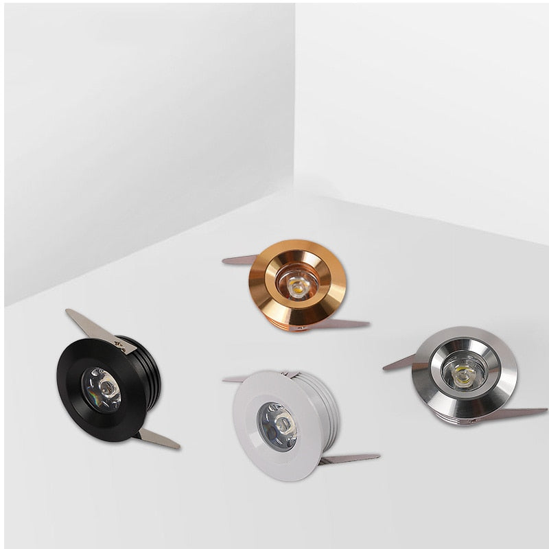 LED Mini Down Light 3W 1W Dimmable Spot Recessed Lamps ac85-265v Ceiling Downlight Aluminium 35mm Hole