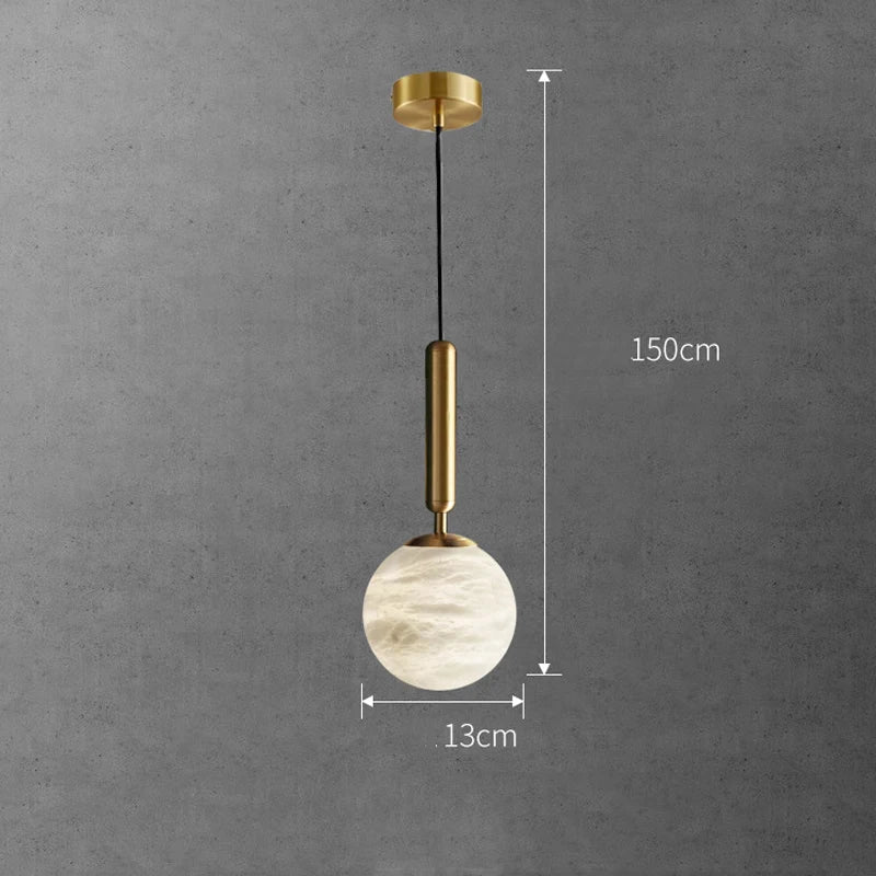 Spain Natural Marble Hanging Lamp Dining Desk Luxury Golden Decors Bedroom Bedhead Pendant Lamp Hotel Restaurant Bar Droplight