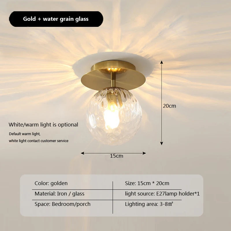 Modern E27 LED Glass Ceiling Lamps Cheap For Restaurant Aisle Corridor Balcony Decoration Luxury Led Ceiling Light