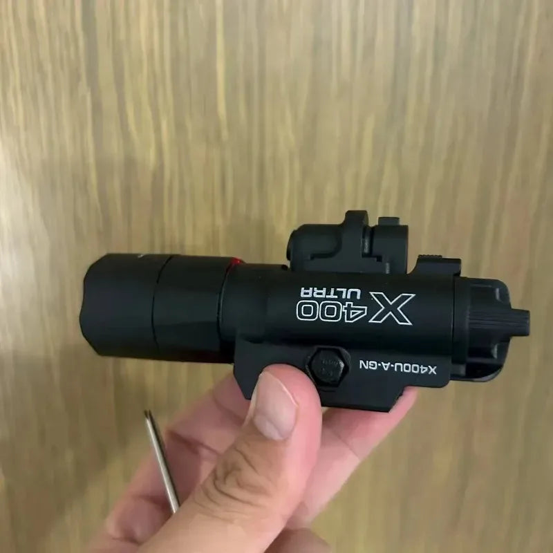 X400 Mini Pistol Flashlight with Strobe Mode - Compact LED Weapon Light for Picatinny & GL Rails
