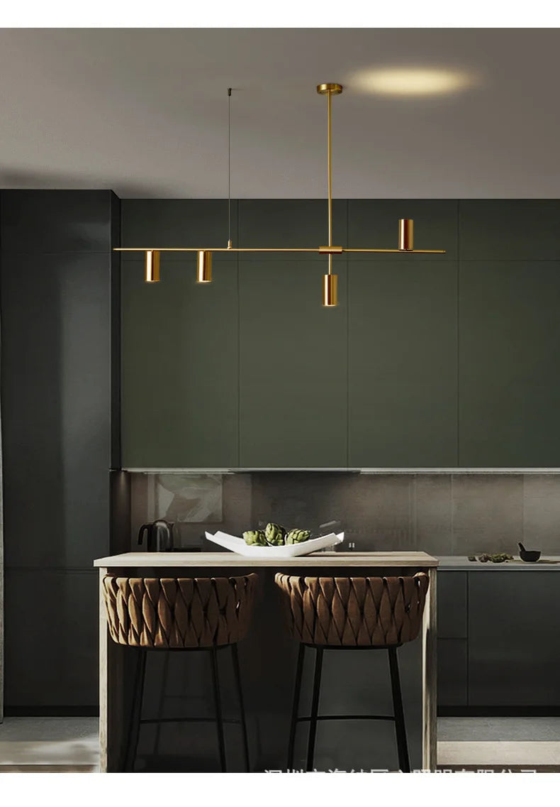 Aisilan led chandelier modern all copper dining room light luxury bar Nordic home spot pendant lamp