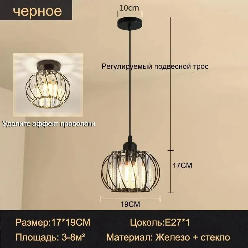 Modern crystal chandelier living room ceiling chandelier bedroom ceiling lamp hallway porch chandelier balcony foyer lighting