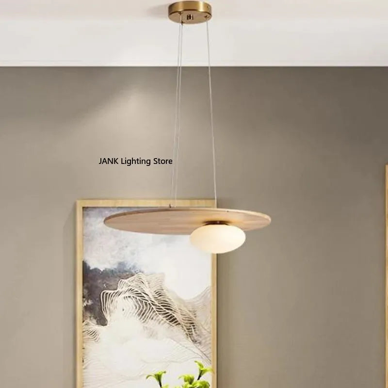Wabi-sabi Style Wooden Chandelier for Living Room Kitchen Table Decoration Dining Office Japanese Light Including Light Bulbs