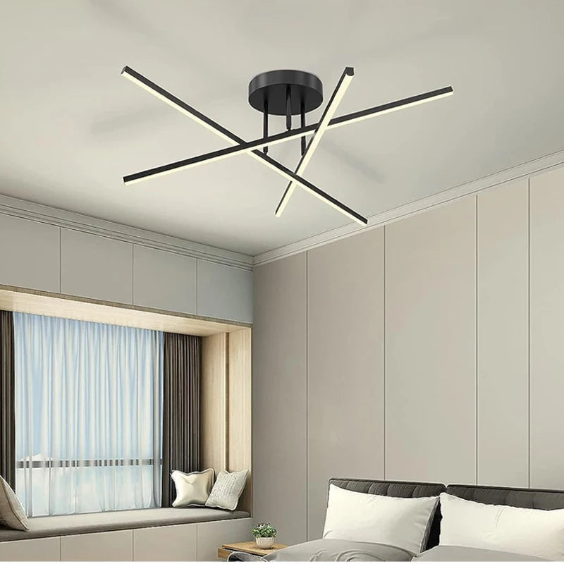 2026 Nordic LED Ceiling Lamp - Modern Minimalist Chandelier for Living & Dining Room