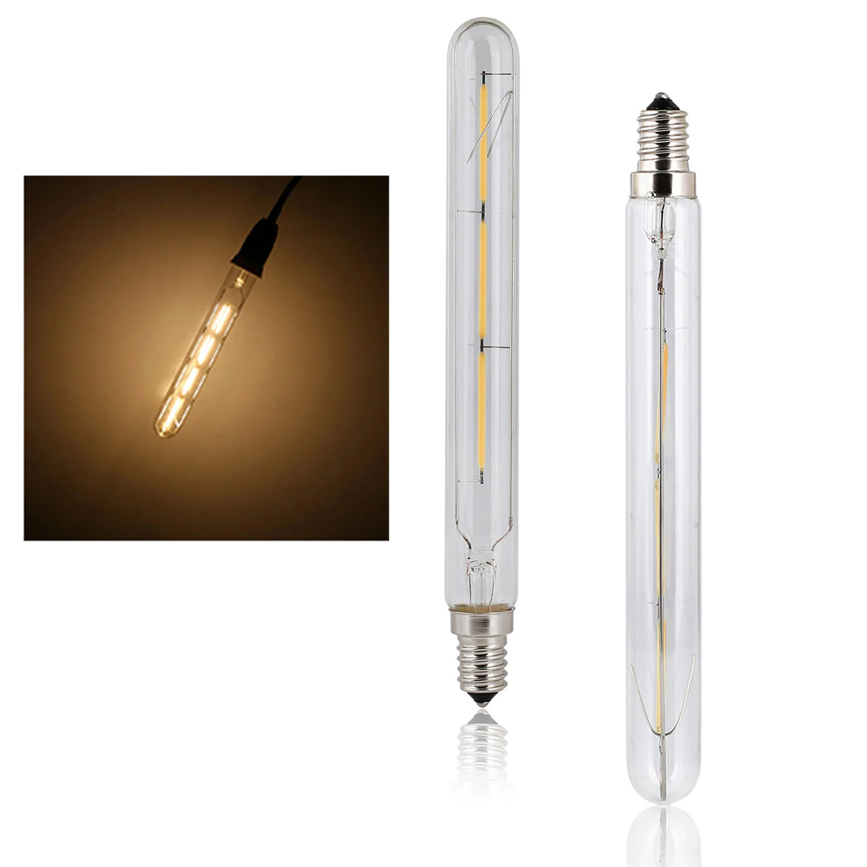 T20 E14 LED Filament Tube Bulb - Vintage Warm White Edison Light (3W-6W)