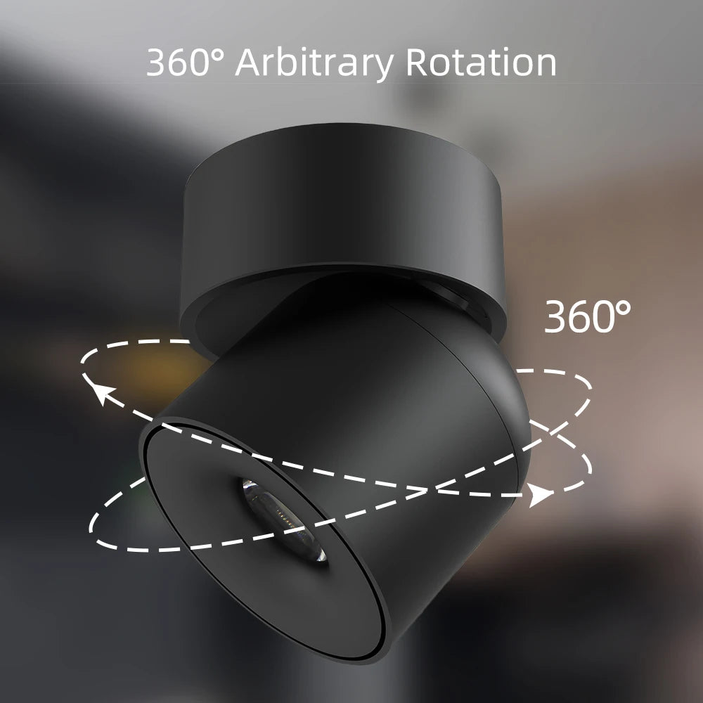 Surface Mounted LED Downlight Indoor Ceiling Light 7W/9W CRI97 Dimmable Adjustable Angle for Corridor Living Room Foyer