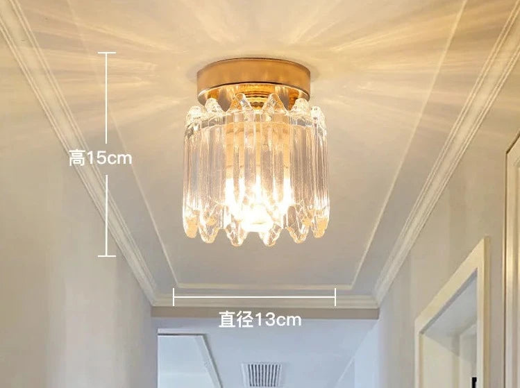 Aisle Light Corridor Entrance Light Led Balcony Home Light Luxury Crystal Ceiling Luminaire Surface Mounted Luminaire