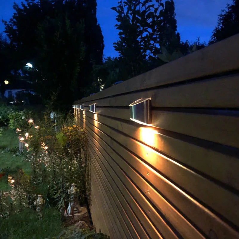 Stainless Steel Solar Wall Lights (2-Pack) - IP65 Waterproof Outdoor LED Deck, Fence & Step Lamp for Garden, Yard & Pathway Decor