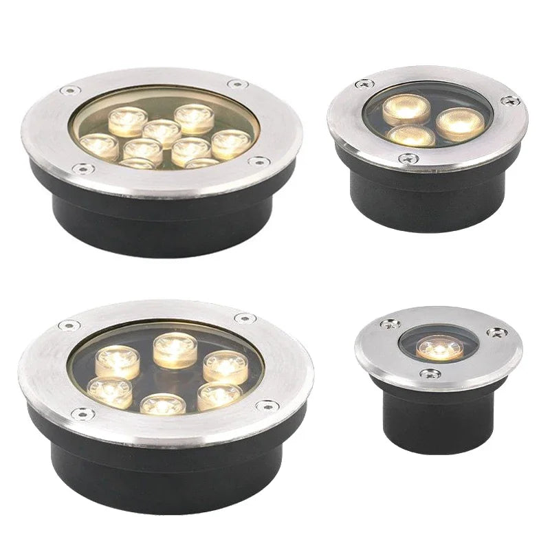 Ultra-Thin IP67 Waterproof LED Buried Light - 3W 5W 9W Outdoor Garden Path Spotlight