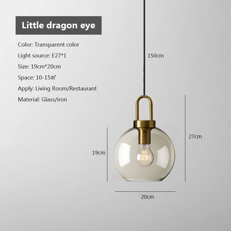 Nordic Single Head Glass Pendant Lamp - Creative Personality Restaurant Light